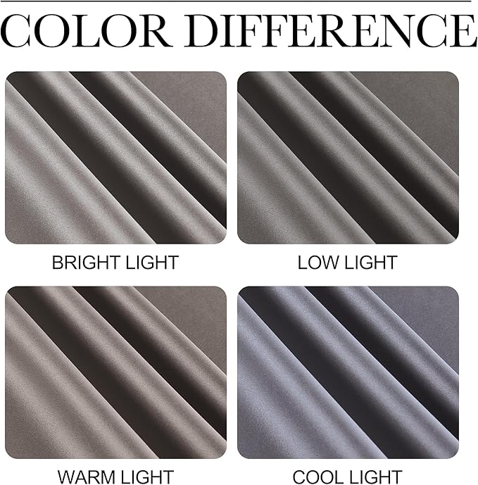 NICETOWN Room Darkening Cafe Satin Curtains for Small Windows, 42" Wide by 63" Long, 2 Panels, Chrome Gray, Grommet Privacy Blackout Drapes for Play Room