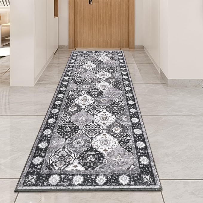 HEBE Hallway Runner Rug 2'x6' Washable Vintage Distressed Area Rugs Non Slip Laundry Rug Runner Boho Floor Carpet Runners for Hallways Entryway Laundry Room Kitchen Bathroom