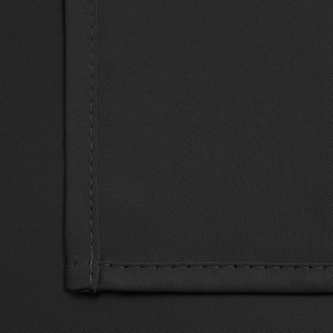 Yakamok Black Room Darkening Grommet Window Drapes Blackout Curtains Thermal Insulated Grommet Curtain Panels for Bedroom, 38W x 84L,One Pair