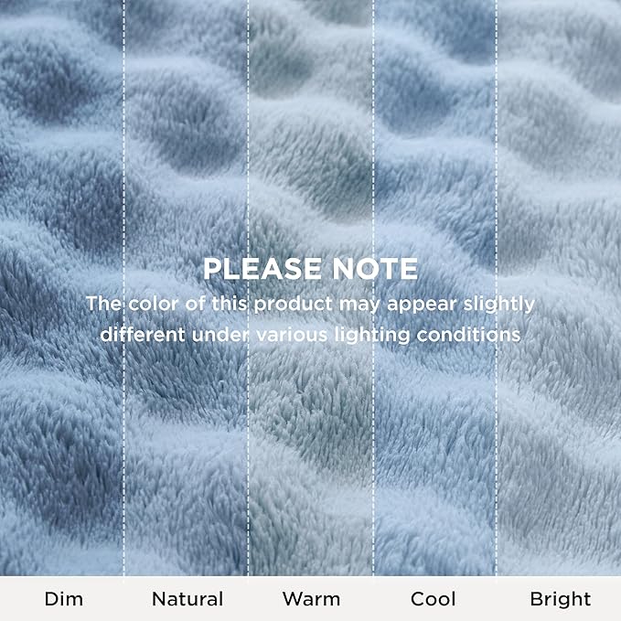 Bedsure 3D Fleece Bubble Blanket for Couch - GentleSoft Blue Spring Throw Blanket for Sofa Bed Room Decor - Luxury Soft Cozy Gifts for Kids Girls, Lightweight, All Seasons, Celestial Blue, 50"×60"