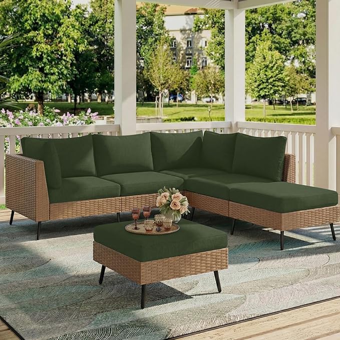 hyha Milk Silk Couch Cushion Covers, Soft Magic Sofa Covers Washable for 3 Cushion Couch, Stretch Sectional Outdoor Cushion Covers for Patio Furniture with Elastic Bottom(Large, Bronze Green)