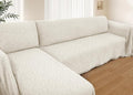 HOMERILLA Sectional Couch Covers for Sectional Sofa L Shaped Sofa Cover Blanket 2 Pieces L Shape Furniture Protector for Pets Dogs (Ivory, XX-Large)