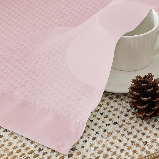OVZME Blush Pink Sheer Curtains 63 Inches Long 2 Panels - Soft Light Filtering Window Sheer Panels for Living Room/Bedroom, Top Dual Rod Pocket, 1 Pair, Each 42Wx63L Inches