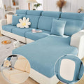 Couch Cushion Covers for Sofa Couch Covers Wear-Resistant Universal Sofa Cover Washable Stretch for Sectional Slipcovers (Texture-Sea Blue,Large Triple Seat Cover)