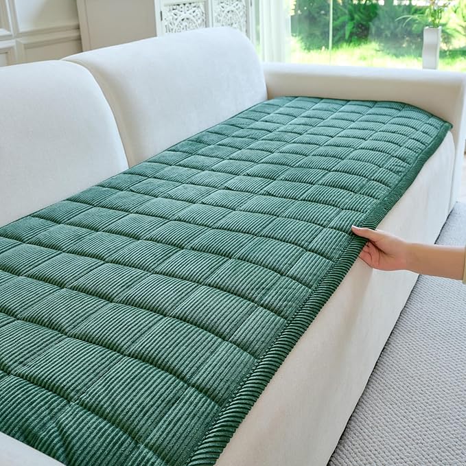 Couch Covers for Dogs Washable, Non Slip Couch Covers for Loveseat Sofa Pet Friendly, Soft Fuzzy Sofa Covers for Pet, Dog Couch Cover Furniture Protector(1PC,Green,27.6"x70.9")