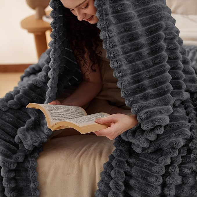 Bedsure GentleSoft Grey California King Size Blanket for Bed - Cozy Soft Blankets for Women, Cute Large Throws for Girls, 102x96 Inches