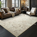 Toneed Abstract Area Rug Modern Washable Rug Soft Non Slip Rug Low Pile for Bedroom Living Room Dining Room Beige 8x10 Feet
