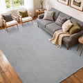 FinRèc 5x7 Washable Area Rugs for Bedroom Living Room, Low Pile Thin Rug Solid Color, Non-Slip Carpet Indoor for Home Decor (Pure Light Grey)