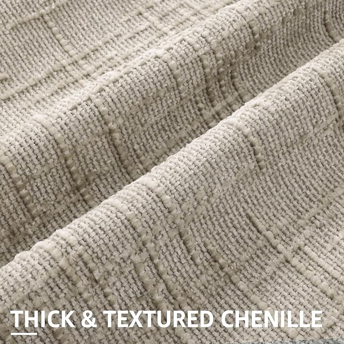 decorUhome Light Brown Chenille Throw Pillow Covers 18x18 Set of 2 Textured Soft Cozy Slubby Couch Pillow Covers Modern Farmhouse Boho Decorative Pillow Cases for Bed Sofa Living Room