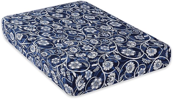 hyha Printed Couch Cushion Covers, Floral Sofa Covers Washable for 2 Cushion Couch, Stretch Pattern Outdoor Cushion Covers for Patio Furniture with Elastic Bottom(Medium, Baroque)