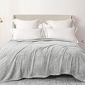 Exclusivo Mezcla Plush Fuzzy Fleece Bed Blanket Queen Size, Super Soft, Fluffy and Warm Blankets for Couch, Bed, All Season (Light Grey, 90x90 Inches)