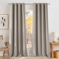NICETOWN Faux Linen Angora Blackout Curtains 84 inches Long for Living Room - Privacy Panels for Bedroom, Modern Farmhouse Style Easy Care Grommet Top, 2 Panels, W52 by L84