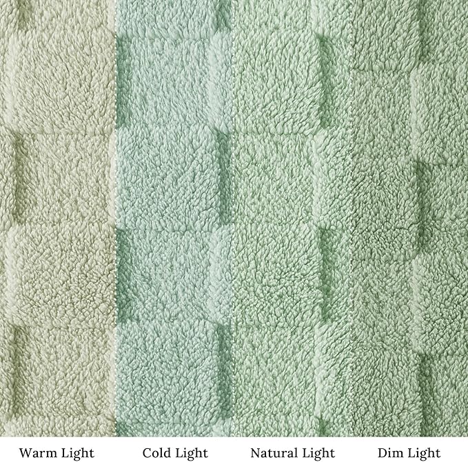 Exclusivo Mezcla Twin Size Flannel Fleece Blanket, Super Soft and Warm Lightweight Checkered Pattern Blanket for All Seasons, 60x80 Inches, Sage Green