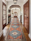 SERISSA Runner Rug for Hallways, 2'6"x18' Washable Non Slip Kitchen Runner Rug, Extra Long Boho Rug Ultra Soft Vintage Tribal Print Floor Carpet for Hallway Living Room Dining Room Bedroom