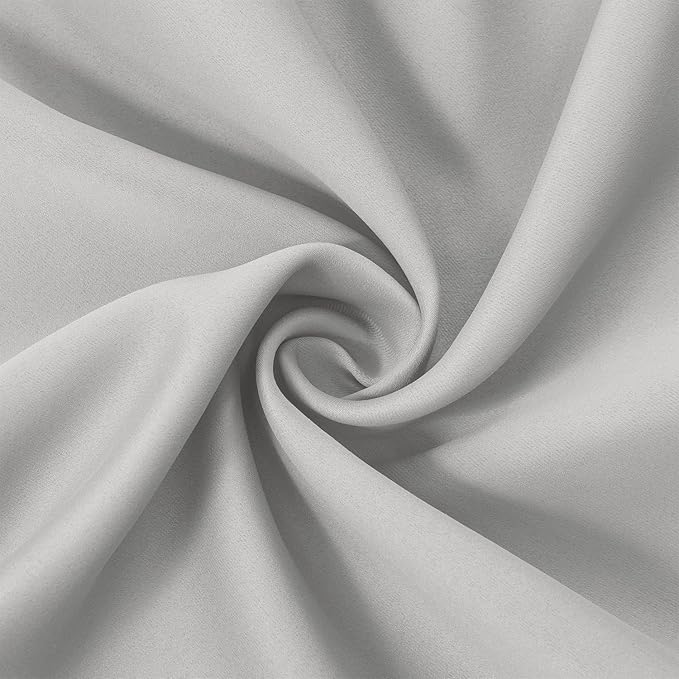 LEMOMO Light Grey Thermal Blackout Curtains/52 x 72 Inch/Set of 2 Panels Room Darkening Curtains for Bedroom