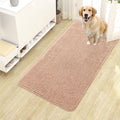 OLANLY Dog Door Mat for Muddy Paws 40x24, Absorbs Moisture and Dirt, Absorbent Non-Slip Washable Doormat, Quick Dry Chenille Mud Mat for Dogs, Entry Indoor Entryway Carpet for Inside Floor, Peach