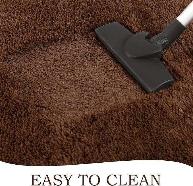 Chicrug Soft Runner Rug for Bedroom Living Room Plush Fluffy Rug 2x8 Feet, Shag Furry Runner Carpet Non Shedding for Nursery Children Kids Girls Room Home Decorative, Coffee