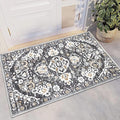 HEBE Washable Area Rug - 2'x3' Non Slip Soft Distressed Medallion Bedroom Boho Living Room Accent Throw Vintage Entry Floor Carpet for Dining Room Bathroom Entryway