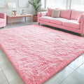 OLANLY 5x7 Machine Washable Large Area Rugs for Living Room, Bedroom, Soft Fluffy Shaggy Bedside Rug, Indoor Floor Carpet for Kids Girls and Boys, Dorms, Nursery, Home Decor Aesthetic, Pink