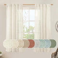 LAMIT Natural Linen Semi Sheer Curtains 63 Inch for Bedroom, Light Filtering Neutral Window Curtains Farmhouse Boho Back Tab and Rod Pocket Panels, Natural Cream Ivory, 2 Panels, 38 x 63 Inch