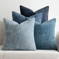 MIULEE Pack of 4 Couch Throw Pillow Covers 24x24 Inch Neutral Blue Soft Decorative Chenille Pillow Covers Farmhouse Accent Cushion Covers for Boho Western Spring Coastal Decor Sofa Bed Living Room