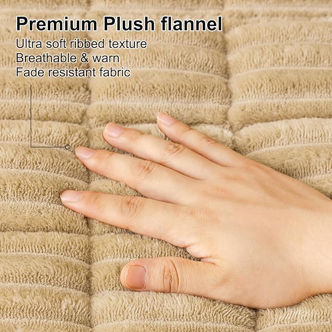Smiry Couch Cover for Dogs Washable, Non Slip Fuzzy Pet Couch Covers for 3 Cushion Sofa Pet Friendly, Thick Soft Sofa Slipcovers Cushion Protector (Camel, 27.6" x 70.9")
