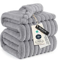 Bedsure GentleSoft Blankets Queen Size for Bed - Cozy Soft Blankets for Women, Cute Large Fleece Throws for Girls, Light Grey, 90x90 Inches