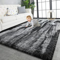 TWINNIS Super Soft Shaggy Rugs Fluffy Carpets, 6x9 Feet, Indoor Modern Plush Area Rugs for Living Room Bedroom Kids Room Nursery Home Decor, Upgrade Anti-Skid Rectangular Fuzzy Rug, Charcoal Grey