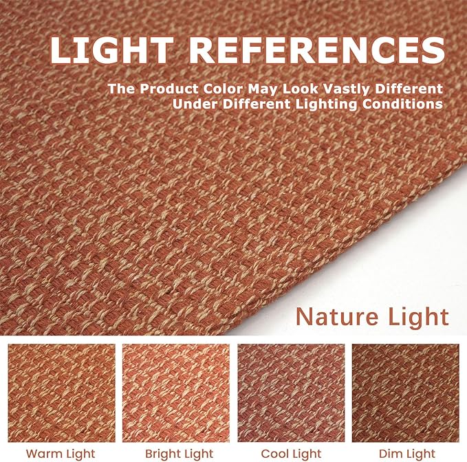 KOZYFLY Rugs for Entryway 3x5 ft Washable Area Rug Non Slip Rubber Backed Entry Rug Woven Indoor Door Mat Cotton Kitchen Rugs Floor Carpet for Entryway, Foyer, Backdoor, Orange/Tan
