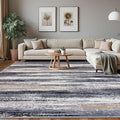 Lansny Modern Abstract 8x10 Large Machine Washable Living Room Rug Non-Slip Soft Bedroom Area Rug Grey Black Multi Ultra Thin Print Faux Wool Carpet Throw Rugs for Nursery Playroom Dining Room Indoor
