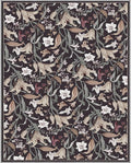 Area Rug 8x10 Vintage Rug Traditional Mat,Non Slip Indoor Boho Area Rug Carpet Home Décor for Entryway, Bedroom, Dining Room (Dark Floral)