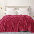 Exclusivo Mezcla Plush Fuzzy Fleece Bed Blanket King Size, Super Soft, Fluffy and Warm Blankets for Couch, Bed, All Season (Deep Red, 90x104 inches)