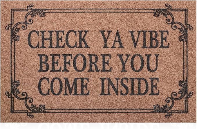 Front Door Indoor Outdoor Entrance Doormat Brown Rubber Welcome Door Mat Come Inside This House Doormat Anti Slip Easy to Clean Corridor Patio Entry Mat 36" x 24"