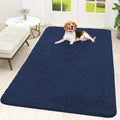 OLANLY Dog Door Mat for Muddy Paws 70x46, Absorbs Moisture and Dirt, Absorbent Non-Slip Washable Doormat, Quick Dry Chenille Mud Mat for Dogs, Entry Indoor Entryway Carpet for Inside Floor, Dark Blue