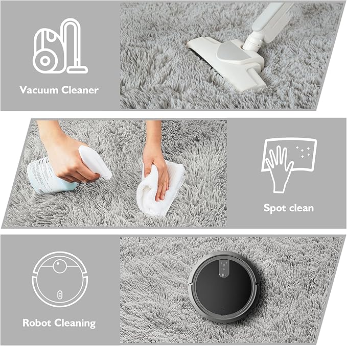 yulidayang Soft Round Area Rug for Kids Bedroom, Fluffy Fuzzy Shaggy Rug 3'X3'for Living Room, Non Slip Circle Plush Rug for Girls Room Nursery Dorm Decor,Light Grey
