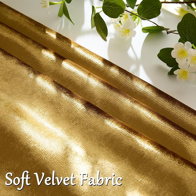 GIGIZAZA Gold Velvet Decorative Throw Pillow Covers for Sofa Bed 2 Pack Soft Cushion Cover 12x20