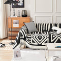 HANDONTIME Boho Sofa Covers for Dogs Black Couch Sofa Covers for 3 Cushion Couch Sofa Beige Chenille Sofa Slipcover Washable Sectional l Shaped Covers Pets Protector Furniture Covers, 91" X134"