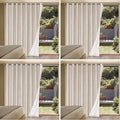 H.VERSAILTEX Linen Blackout Curtains Durable Thick Textured Linen Look 100% Blackout Patio Door Curtain Anti Rust Grommet Extra Wide Sliding Door Curtain Panel, Natural，W100 x L108 inch (Pack of 4)