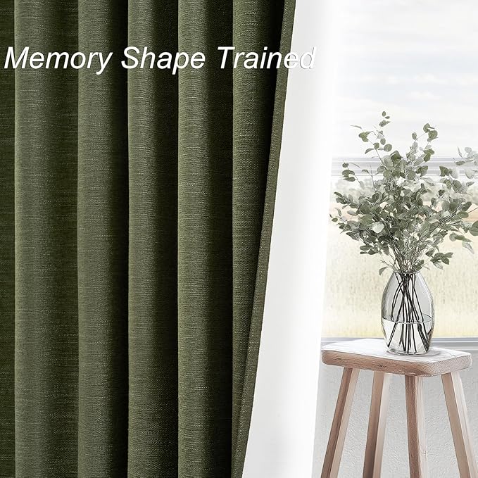 Topfinel Long Curtains for Living Room Custom 105 Inch,Sun Blocking Elegant Internet Farmhouse Curtains Burg for Bedroom Aesthetic Thermal Blackout Drapes Fabric Thick 2panels Back Tab Hooks Pleated