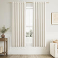 Guken Cream 100% Blackout Curtains 64 Inch Length 2 Panels Set for Living Room Bedroom Back Tab Thermal Insulated Black Out Linen Drapes Room Darkening Window Curtains