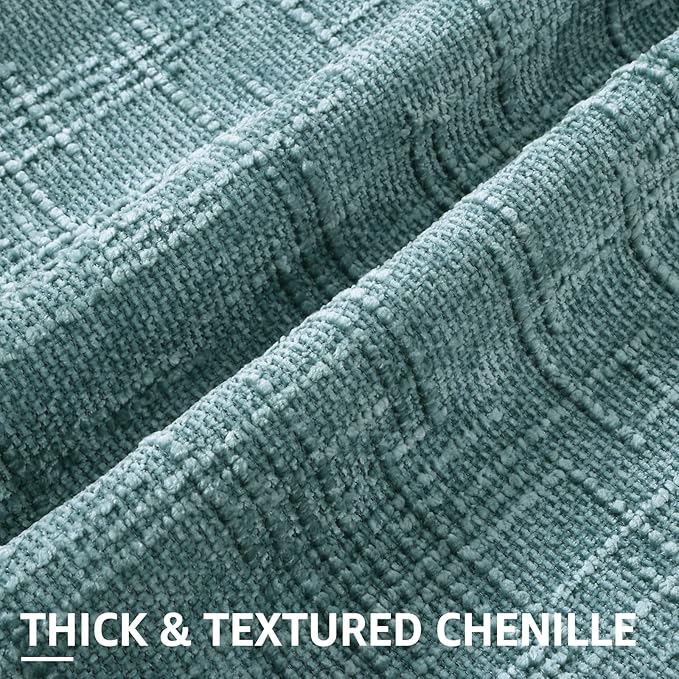 decorUhome Summer Teal Chenille Euro Sham Throw Pillow Covers 24x24 Set of 2 Textured Soft Cozy Slubby Couch Pillow Covers Modern Farmhouse Boho Decorative Pillow Cases for Bed Sofa Living Room