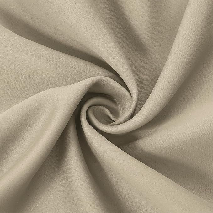 LEMOMO Blackout Curtains 66 x 95 inch/Beige Curtains Set of 2 Panels/Thermal Insulated Room Darkening Bedroom Curtains