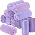 Buryeah 12 Pcs Flannel Throw Blanket Bulk 50 x 60 in Sleepover Blanket Outdoor Wedding Throw Lightweight, Oeko-tex Standard 100 Certified for Sofa Homeless Gifts (Purple Series)