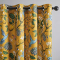 Topfinel Mustard Yellow Curtains, Aesthetic Unique Rustic Thermal Insulated Noise Reducing Cottagecore Floral Flower Printed Modern Farmhouse Window Treatment 63 Inch Length 2 Panels Bedroom 52x63