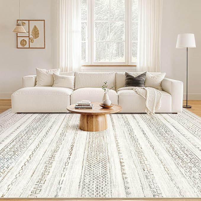 Nakagishi 5x7 Area Rugs Living Room: Washable Boho Large Neutral Soft Rug Modern Stain Resistant Moroccan Indoor Non-Slip Carpet for Bedroom Nursery Kid Playroom Office Dining Room Classroom- Colorful