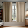 Deconovo Blackout Curtains, Thermal Insulated, W70 x L63 2 Panels, Back Tab, Machine Washable, Room-Darkening Drapes for Bedroom/Living Room Khaki