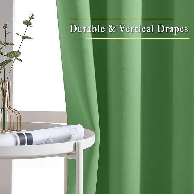 NICETOWN Room Darkening Grommet Curtain Panels - Living Room Curtains Thermal Insulated Window Treatments Privacy Draperies for Patio (W80 x L108, Forest Green, 1 Pair)