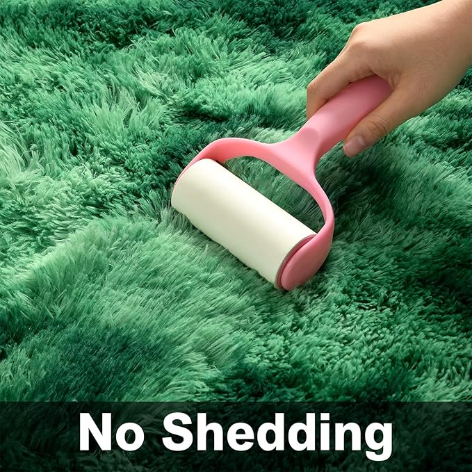 Deerhoo Large Shag Area Rugs 5 x 8, Plush Fuzzy Rugs for Living Room, Ultra Soft Fluffy Furry Rug for Bedroom, Indoor Carpet Nursery Rugs for Kids Room Home Decor, Tie-Dyed Emerald Green