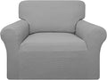 Easy-Going 100% Waterproof Chair Couch Cover, Dual Waterproof Sofa Cover, Stretch Jacquard Sofa Slipcover, Leakproof Furniture Protector for Kids, Pets, Dog and Cat (Chair, Light Gray)