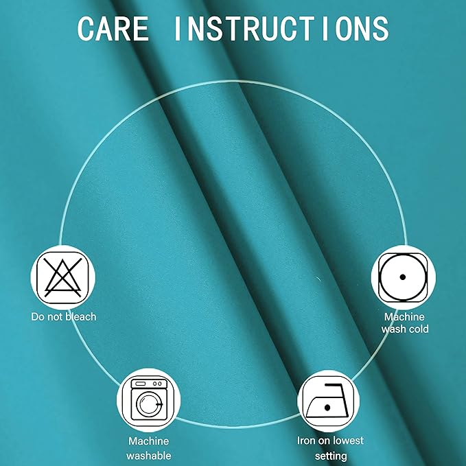 LEMOMO Teal Blackout Curtains 34 x 54 Inch Length/Set of 2 Curtain Panels/Thermal Insulated Room Darkening Blackout Curtains for Bedroom